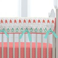 Carousel Designs Coral and Teal Arrow Crib Rail Cover