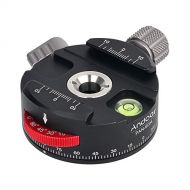 Andoer Ball Head Tripod Head PAN-60H Panoramic Photography Head with Indexing Rotator, AS Type Clamp