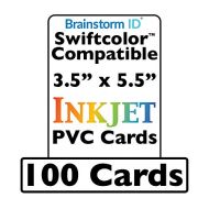 Brainstorm ID Swiftcolor Compatible Conference Badge Size Inkjet PVC Cards (3.5 x 5.5) - 100 Pack