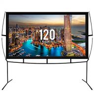 KHOMO GEAR Jumbo 120 Inch 16:9 Portable Outdoor and Indoor Theater Projector Screen with Stand Legs