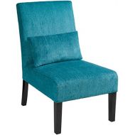 Red Hook Furniture Marisol Fabric Contemporary Armless Accent Chair with Back Pillow - Caribbean Blue