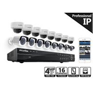 LaView Laview 16 Channel nvr Security Camera System w/ 16 Security Cameras, 8 4mp Bullet & 8 4mp Dome Indoor Outdoor Security Cameras, 100ft Night Vision, Pre-Installed 5TB Hard Drive