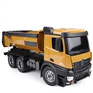 Dilwe RC Dump Truck, HUINA 1573 1/14 Scale 2.4GHz RCDumping Truck Car Remote Control Engineering Vehicle Toy Gift for Kids Children