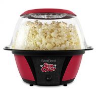 West Bend 82707 Stir Crazy Electric Hot Oil Popcorn Popper Machine Offers Large Lid for Serving Bowl and Convenient Storage, 6-Quarts, Red
