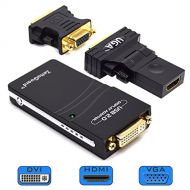 Zettaguard USB 2.0 to VGA / DVI / HDMI Multi Display Adapter / Video Graphics Adapter for Multiple Monitors up to 1920x1080 Pixels (Supports Windows 10, 8.1, 8, 7, XP)(10095)