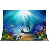 Underwater World Backdrop Cartoon Ocean Coral Fishes Photography Background Baby Kids Children Theme Party Backdrop Studio Props PHMOJEN 10x7ft GEPH009