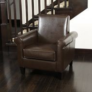 Great Deal Furniture Larkspur | Leather Club Chair | in Chocolate Brown