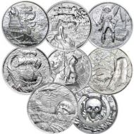 Elemental Privateer Series Complete Collection of 7 Stunning Ultra High Relief 2 OZ Silver Rounds
