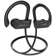 Letscom Bluetooth Headphones, 15Hrs Playtime Wireless 5.0 Earbuds IPX7 Waterproof Sport Running in-Ear Headsets w/Mic Stereo Sound Noise Cancelling