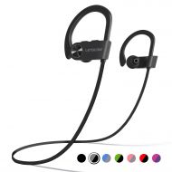LETSCOM Bluetooth Headphones IPX7 Waterproof, Wireless Sport Earphones, Hifi Bass Stereo Sweatproof Earbuds W/Mic, Noise Cancelling Headset for Workout, Running, Gym, 8 Hours Play