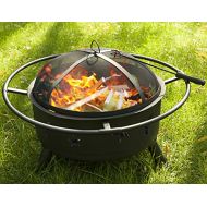 Merax 30 Inch Outdoor Stars and Moons Fire Pit Fire Bowl (Black)