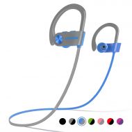 LETSCOM Bluetooth Headphones IPX7 Waterproof, Wireless Sport Earphones, Hifi Bass Stereo Sweatproof Earbuds W/Mic, Noise Cancelling Headset for Workout, Running, Gym, 8 Hours Play
