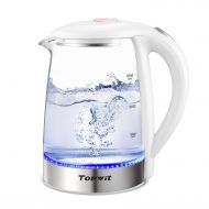 Topwit Electric Kettle Glass Hot Water Kettle, 2 Liter Cordless Electric Tea Kettle, Stainless Steel Inner Lid and Bottom, Fast Heating with Auto Shut-Off and Boil Dry Protection,