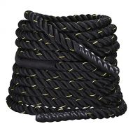 Yaheetech 1.5 Polyester 50ft Battle Rope Workout Cardio & Core Strength Training Fitness Undulation Rope Exercise