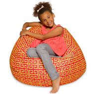 Posh Beanbags Big Comfy Bean Bag Chair: Posh Large Beanbag Chairs with Removable Cover for Kids, Teens and Adults - Polyester Cloth Puff Sack Lounger Furniture for All Ages - 27 Inch - Scrolls R