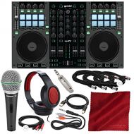 Gemini G4V 4-Channel Virtual DJ Controller and Mixer with Samson Dynamic Microphone, Closed-Back Headphones, and Deluxe Bundle