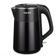 Topwit Electric Kettle Double Wall, 304 Stainless Steel Integrated Seamless Interior, 1.7L Cordless Hot Water Kettle, Coffee Kettle & Tea Pot with Auto Shut Off and Boil Dry Protec