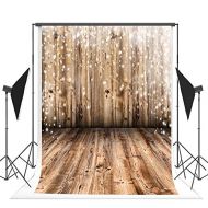 Kate 5x7ft Light Brown Wood Floor and Wall Photographer Backgrounds no Wrinkle Backdrops for Wedding wd00024