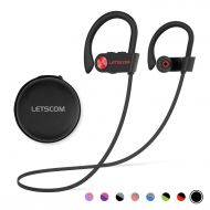 Bluetooth Headphones, LETSCOM Wireless Earbuds IPX7 Waterproof Noise Cancelling Headsets, Richer Bass & HiFi Stereo Sports Earphones 8 Hours Playtime Running Headphones with Travel