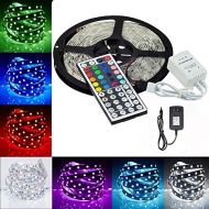 Superdream Waterproof Flexible SMD5050 RGB LED Strip Light Kit with Remote Controller and Power Supply (5M 16.4ft 300LED)