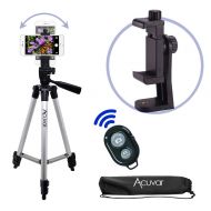 Acuvar 50 Smartphone/Camera Tripod with Rotating Mount & Wireless Camera Remote. Fits All Smartphones iPhone 11 Pro Max, 11 Pro, 11, Xs, Max, Xr, X 8, 8+, 7, 7 Plus, Android Note 1