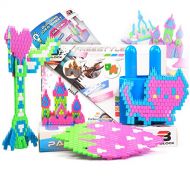 Pinblock Freestyle Pastel - Creative Smart Building Set for Boys and Girls with 1000 Interlocking and Rotating Blocks (200pcs each - Pink, Peach, Light Blue, Light Purple, Light Gr