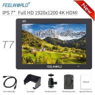 FEELWORLD T7 7 Inch DSLR On Camera Field Monitor Video Assist Full HD 1920x1200 4K HDMI Input Output with Peaking Focus Rugged Aluminum Housing