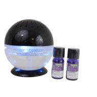 EcoGecko Little Squirt- Glowing Wate Air Revitalizer/Air Washer with 2 Bottles of Lavender Oil, Black