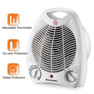 Homeleader Portable Fan Heater, Small Space Heater with Thermostat, Tabletop/Floor Ceramic Heater for Office