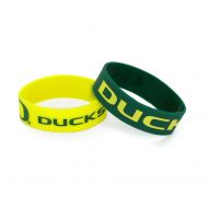 aminco NCAA Oregon Ducks Sports Team Logo Rubber Silicon Wrist Band - Set of 2