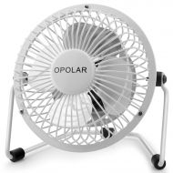 OPOLAR Mini USB Desk Fan, Portable Super Quiet, Metal Design, 4 Inch Cooling Fan for Home, Office, White