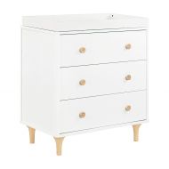 Babyletto Lolly 3-Drawer Changer Dresser with Removable Changing Tray, White / Natural
