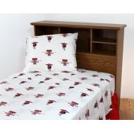 College Covers Texas Tech Red Raiders Printed Sheet Set - White