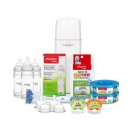 Playtex Baby Diaper Genie Gift Set, Includes Diaper Genie Diaper Pail and Accessories and Playtex Baby Feeding Supplies - Great for Baby Registry