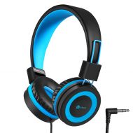 iClever Kids Headphones - Wired Headphones Kids, Adjustable Headband, Stereo Sound, Foldable, Untangled Wires, 3.5mm Aux Jack, 94dB Volume Limited - Childrens Headphones on Ear, Bl