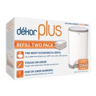 Dekor Plus Diaper Pail Refills | 2 Count | Most Economical Refill System | Quick & Easy to Replace | No Preset Bag Size  Use Only What You Need | Exclusive End-of-Liner Marking |