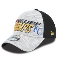 Mens Kansas City Royals New Era Gray/Black 2015 World Series Champions Locker Room 39THIRTY Flex Hat