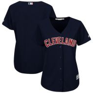 Women's Cleveland Indians Majestic Navy Alternate Plus Size Cool Base Team Jersey