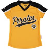 Girls Youth Pittsburgh Pirates Stitches Gold/Black V-Neck Jersey T-Shirt