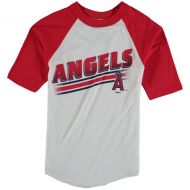 Youth Los Angeles Angels Stitches WhiteRed 34-Sleeve Raglan T-Shirt