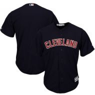 Men's Cleveland Indians Majestic Alternate Navy Big & Tall Cool Base Replica Team Jersey