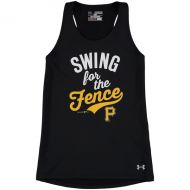 Girls Youth Pittsburgh Pirates Under Armour Black Tech Performance Tank Top