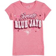 5th & Ocean by New Era Girls Youth Toronto Blue Jays 5th & Ocean by New Era Pink Stars Tri-Blend V-Neck T-Shirt