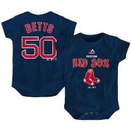 Newborn & Infant Boston Red Sox Mookie Betts Majestic Navy Stitched Player Name & Number Bodysuit