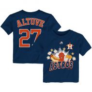 Toddler Houston Astros Jose Altuve Majestic Navy Snack Attack Name & Number T-Shirt