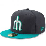 Men's Seattle Mariners New Era NavyTeal Trident Diamond Era 59FIFTY Fitted Hat