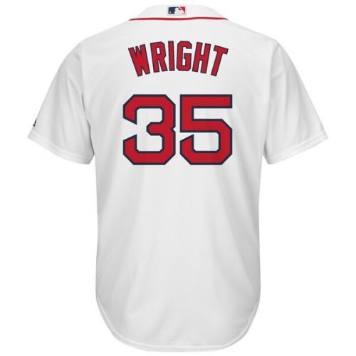  Mens Boston Red Sox Steven Wright Majestic Home White Cool Base Replica Player Jersey