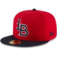 Mens Louisville Bats New Era Red/Navy Alternate 1 Authentic Collection On-Field 59FIFTY Fitted Hat
