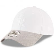 Men's Colorado Rockies New Era White Tone Tech Redux 2 39THIRTY Flex Hat