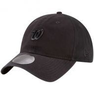 Men's Washington Nationals New Era Black Micro Matte 9TWENTY Adjustable Hat